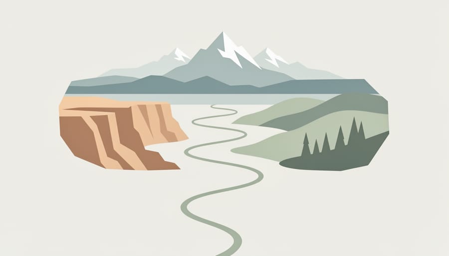 A winding path stretches into diverse Colorado wilderness landscapes, representing the journey across national parks.